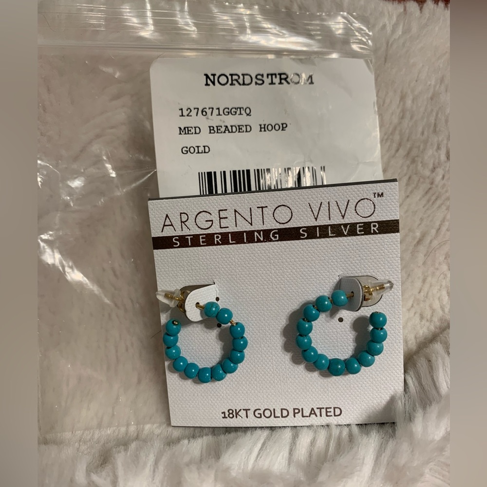 Argento Vivo sterling silver med hoop earrings nib